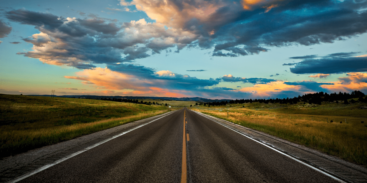 highway with beautiful sky